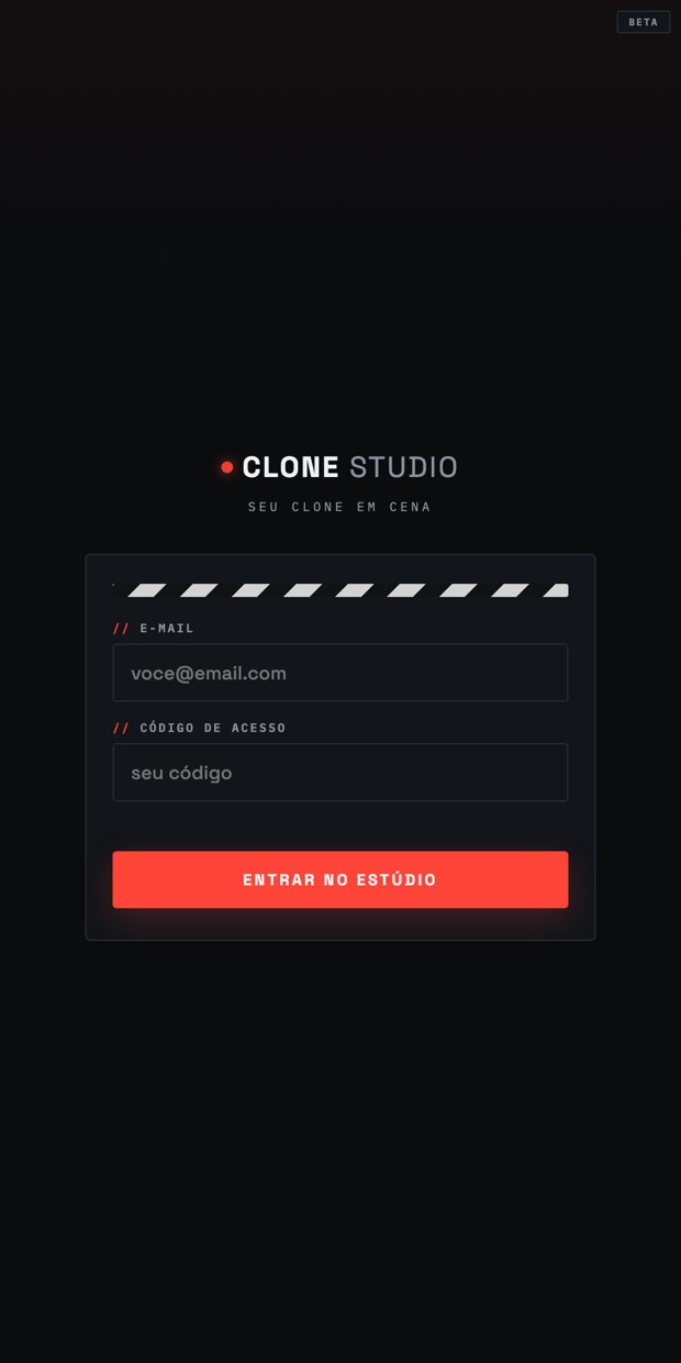 Tela do app Clone Studio